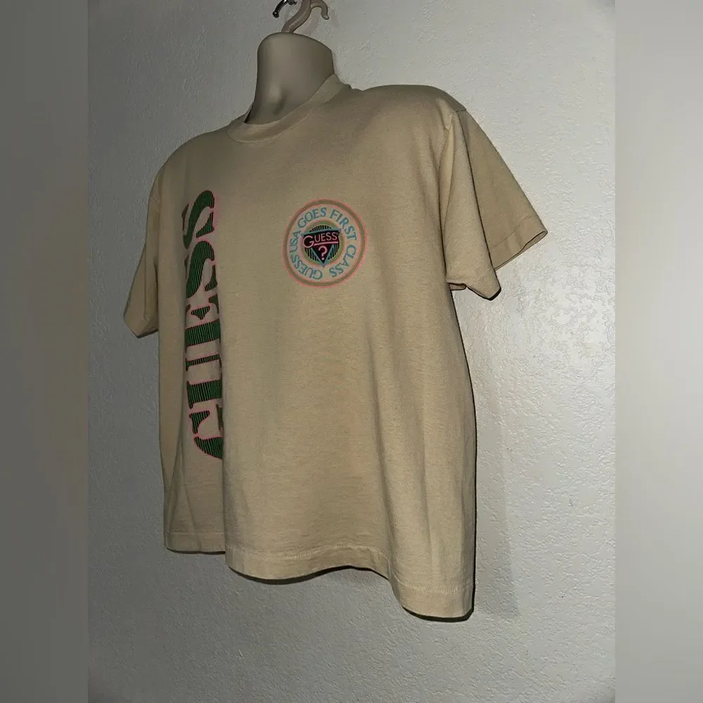 Single Stitch 80s 90s Vintage Guess USA Goes First Class T Shirt Men XL Y2K - Picture 3 of 8